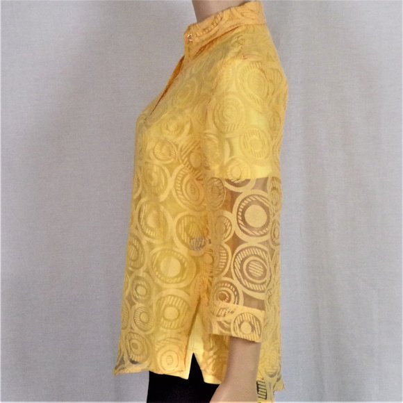 C.L.O.T.H.E.S. size S yellow long-sleeve blouse - Picture 9 of 13